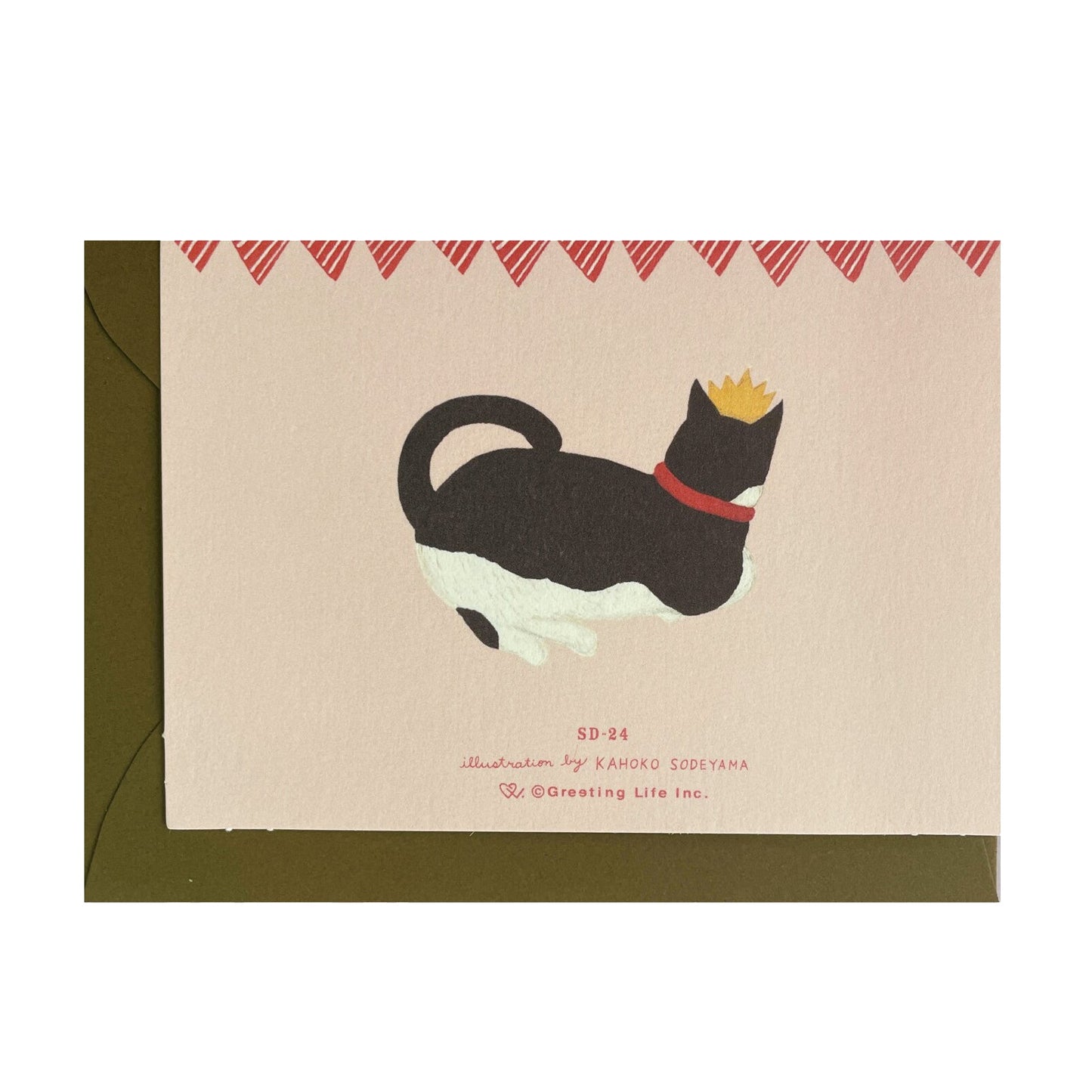 Greeting card bicolor cat
