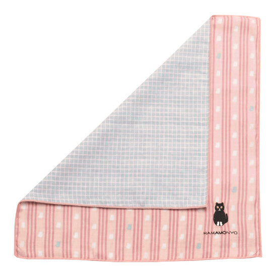 HAMAMONYO Reversible Gauze Handkerchief - Trio Stripe & Socks Cat
