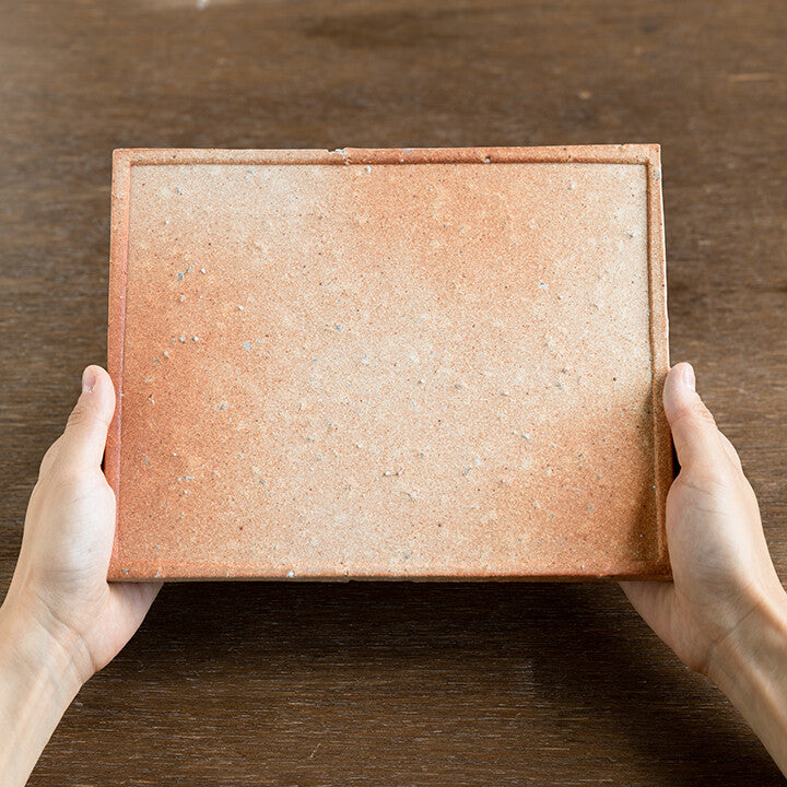 Shigarakiyaki Rectangle Flat Dinner Plate