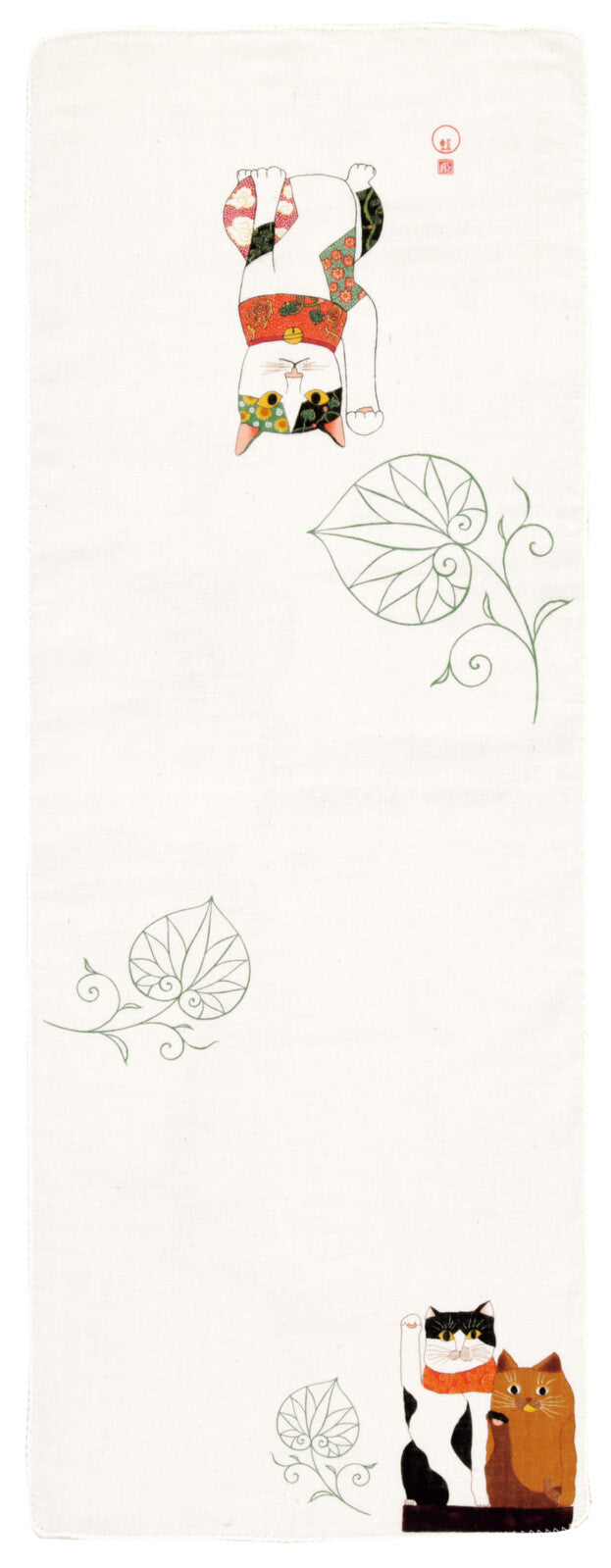 Fukuneko double gauze hand towel Tenugui Ukiyoe