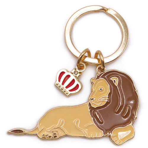 Animal Key Ring with Mini Charm Lion