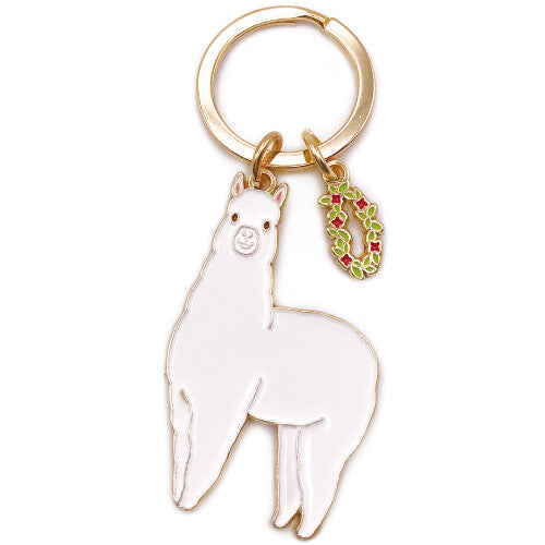 Animal Key Ring with Mini Charm Alpaca