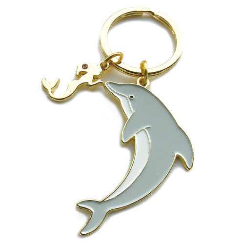 Animal Key Ring with Mini Charm Dolphin