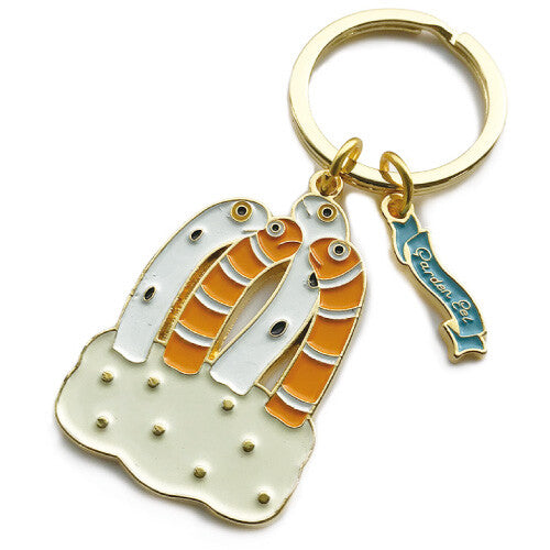 Animal Key Ring with Mini Charm Spotted Garden Eel