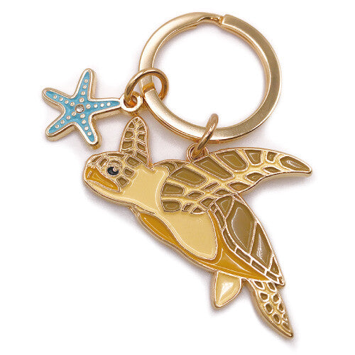 Animal Key Ring with Mini Charm Sea Turtle
