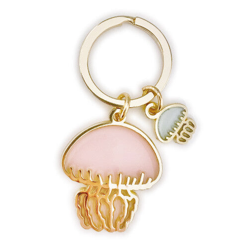 Animal Key Ring with Mini Charm Jellyfish