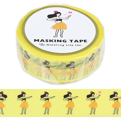 Masking Tape Hula Girl