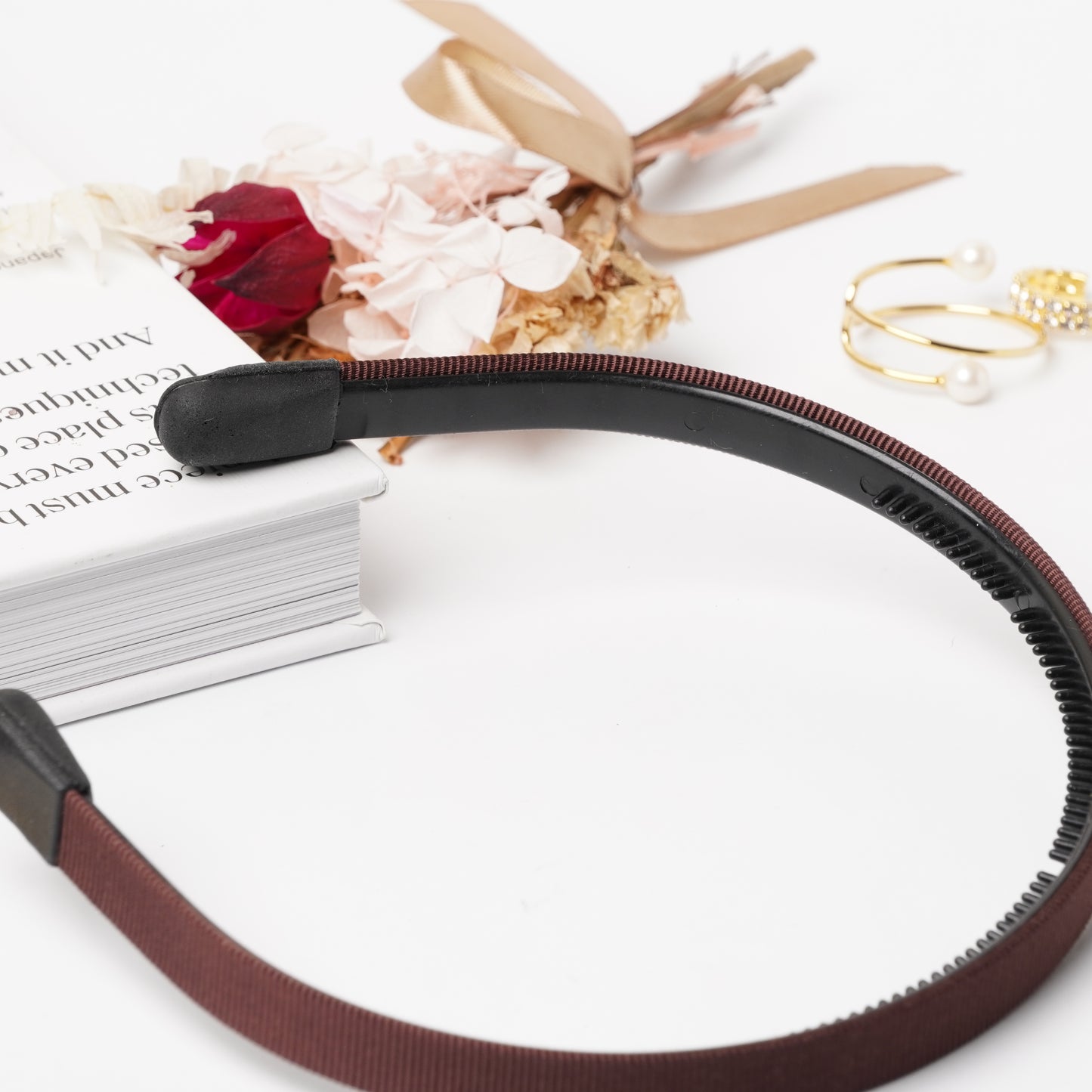 Non-Stress Grosgrain Headband Brown