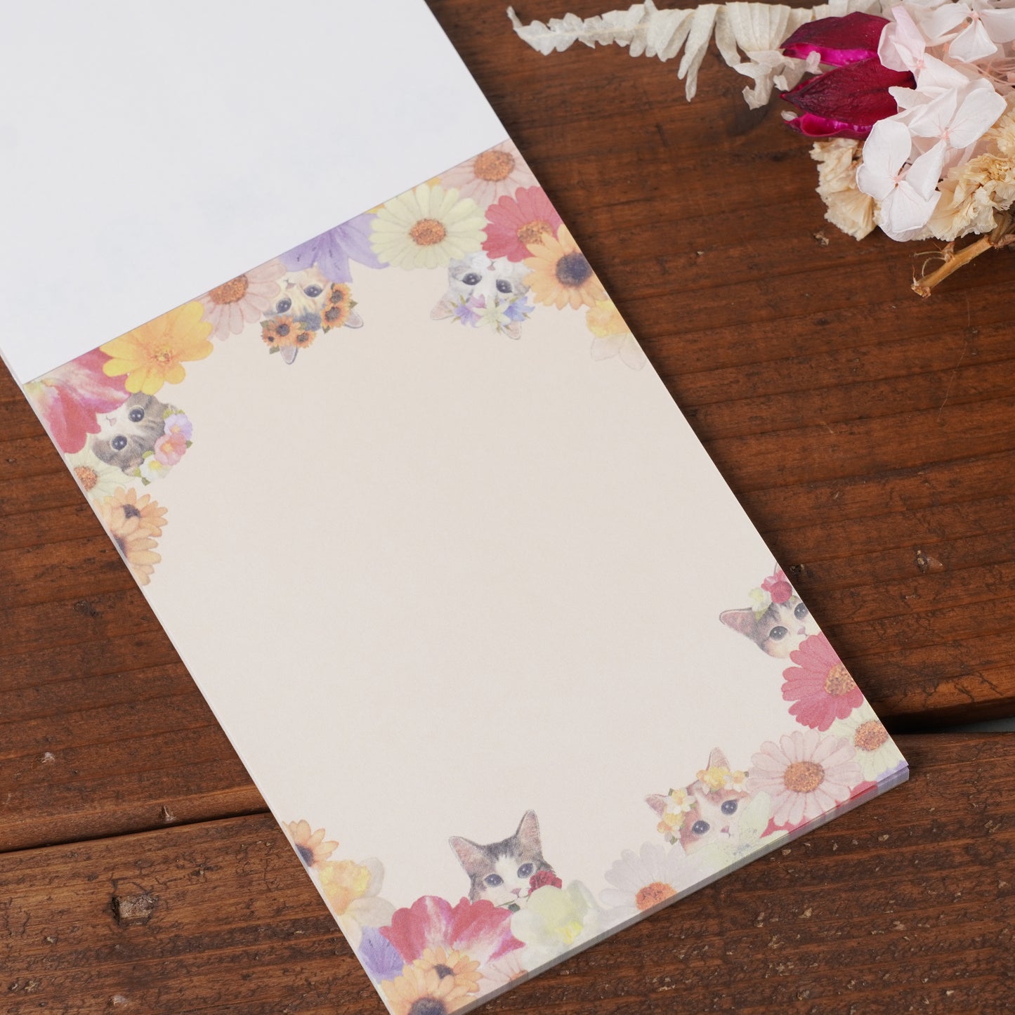 Memopad Cat "fleurs & chats ~flower ~"