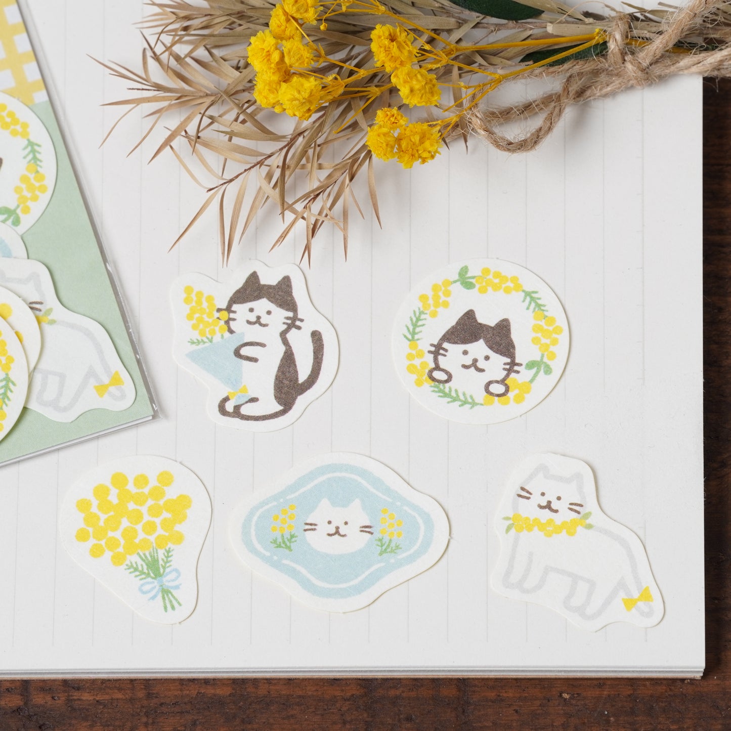 Washi Flake Sticker - Mimosa Cat