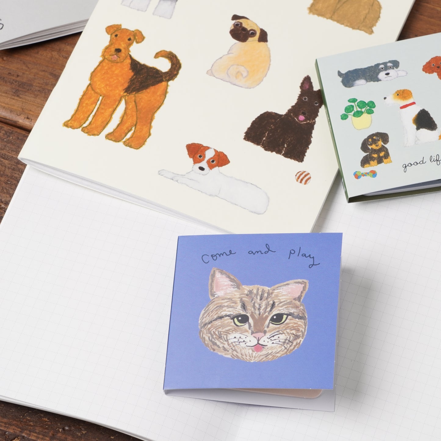 Cat and Dog Book-Style Sticky Note by Kahoko Sodeyama