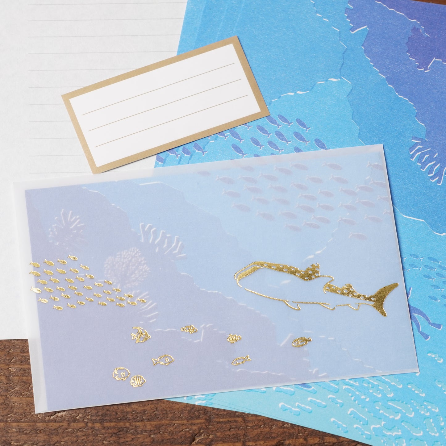 TSUTSUMU Scenic Letter Set - Sea and Fish