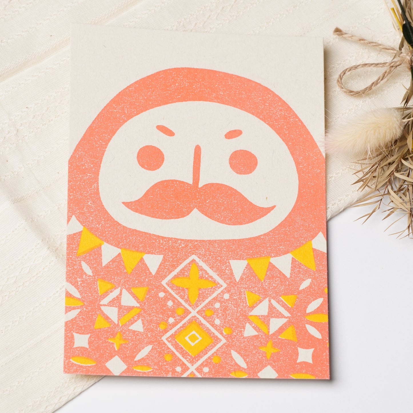 Retro Japan Post Cards Daruma