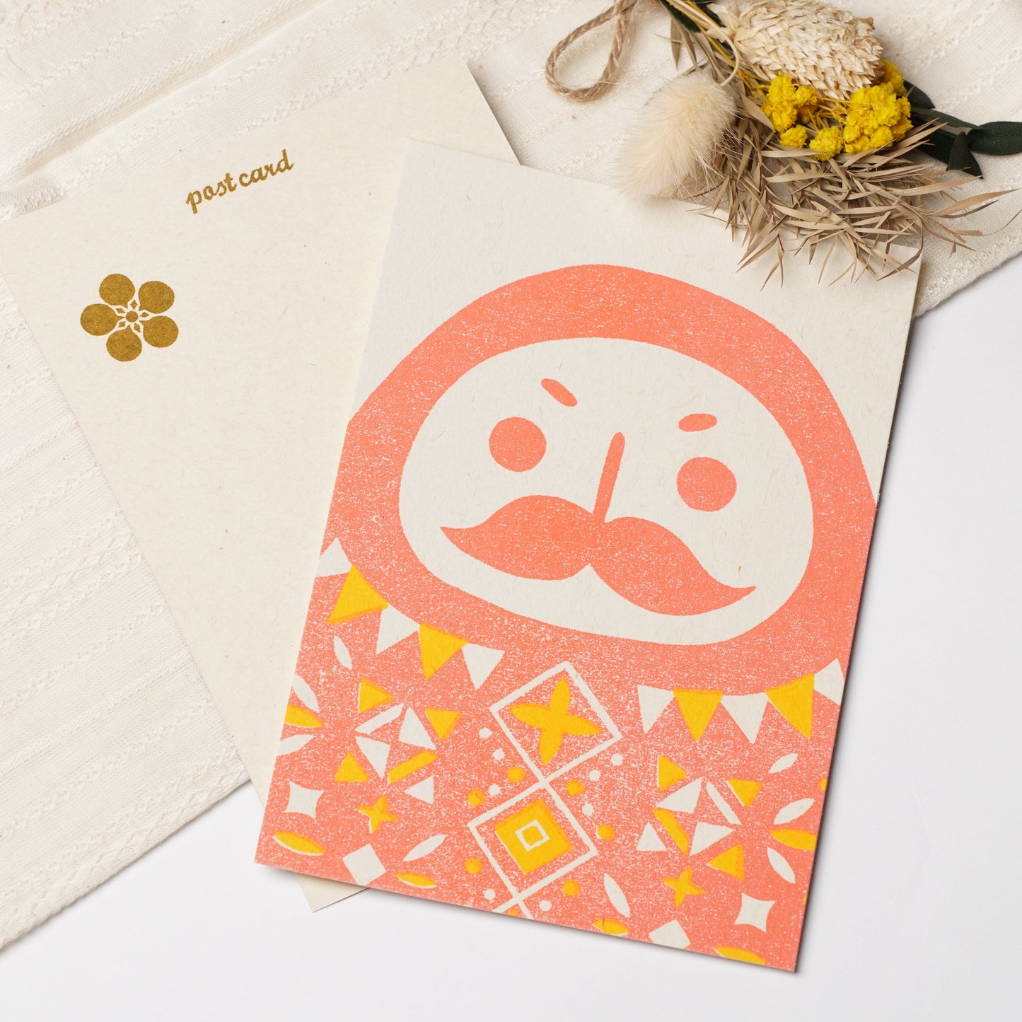 Retro Japan Post Cards Daruma