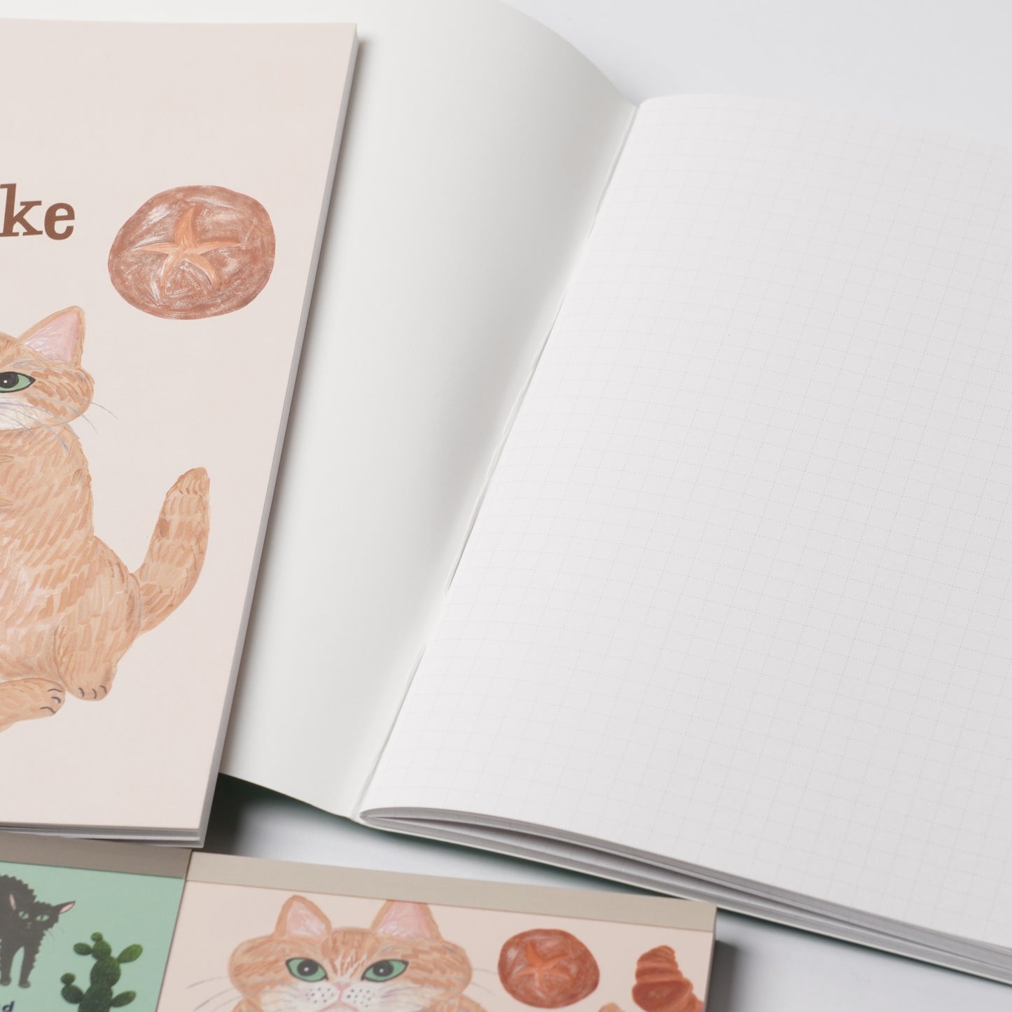 Cat & A5 Grid Notebook - Beige