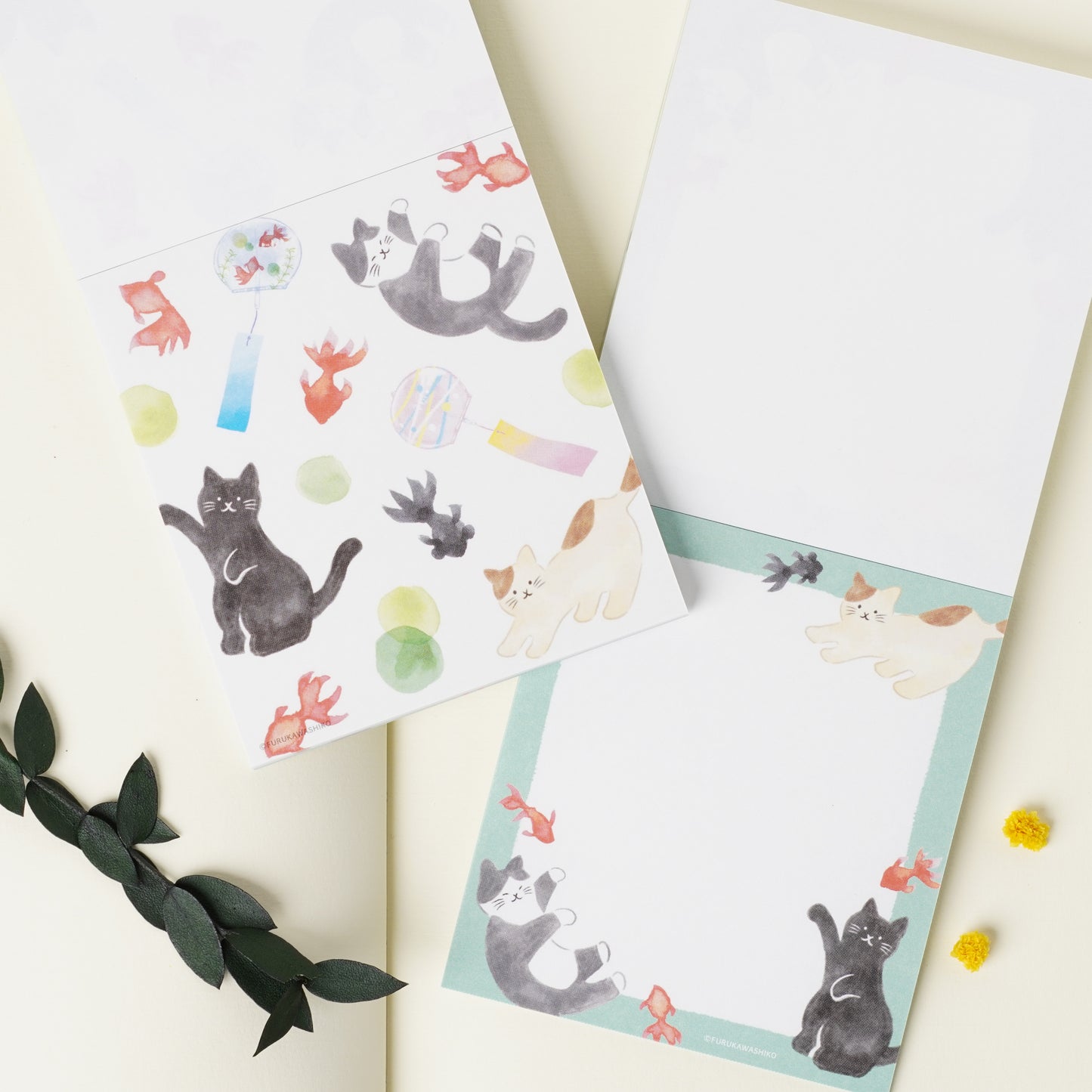 Memopad Cat and Goldfish