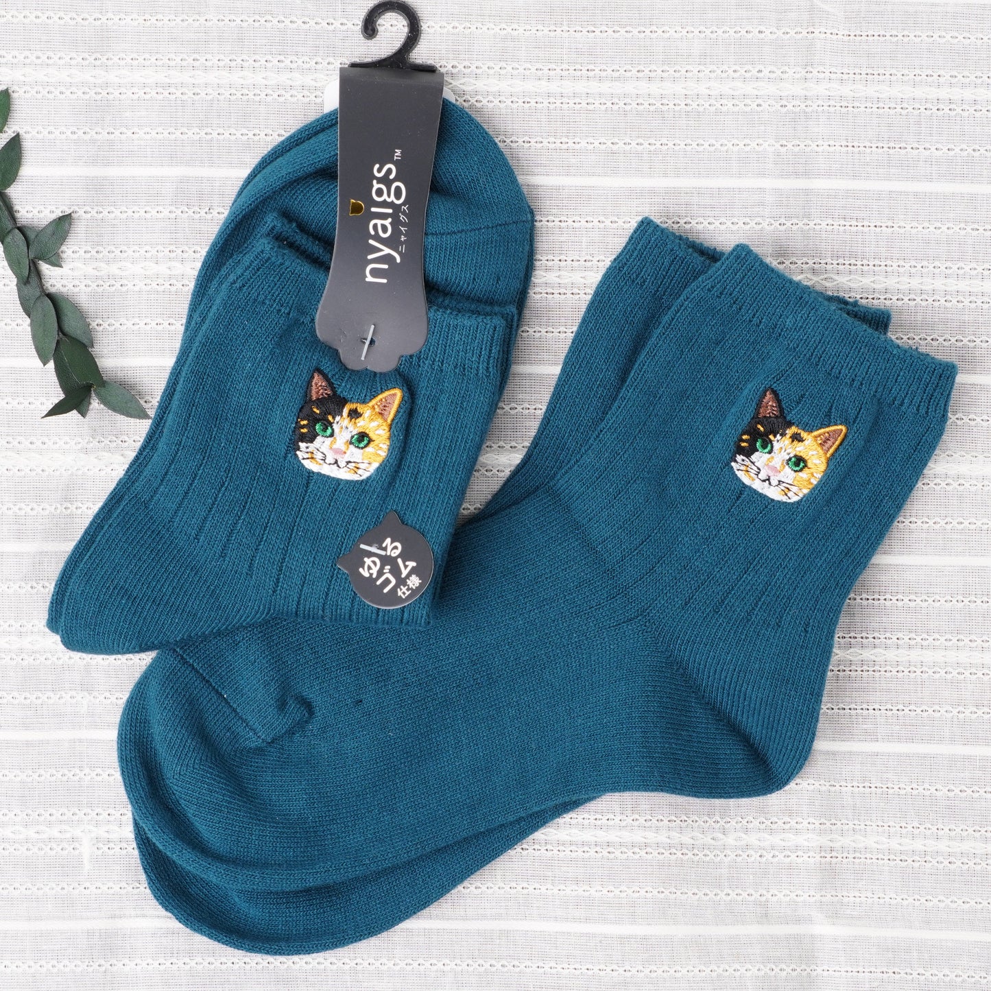Cute Cat Socks M – Mike Neko Embroidery