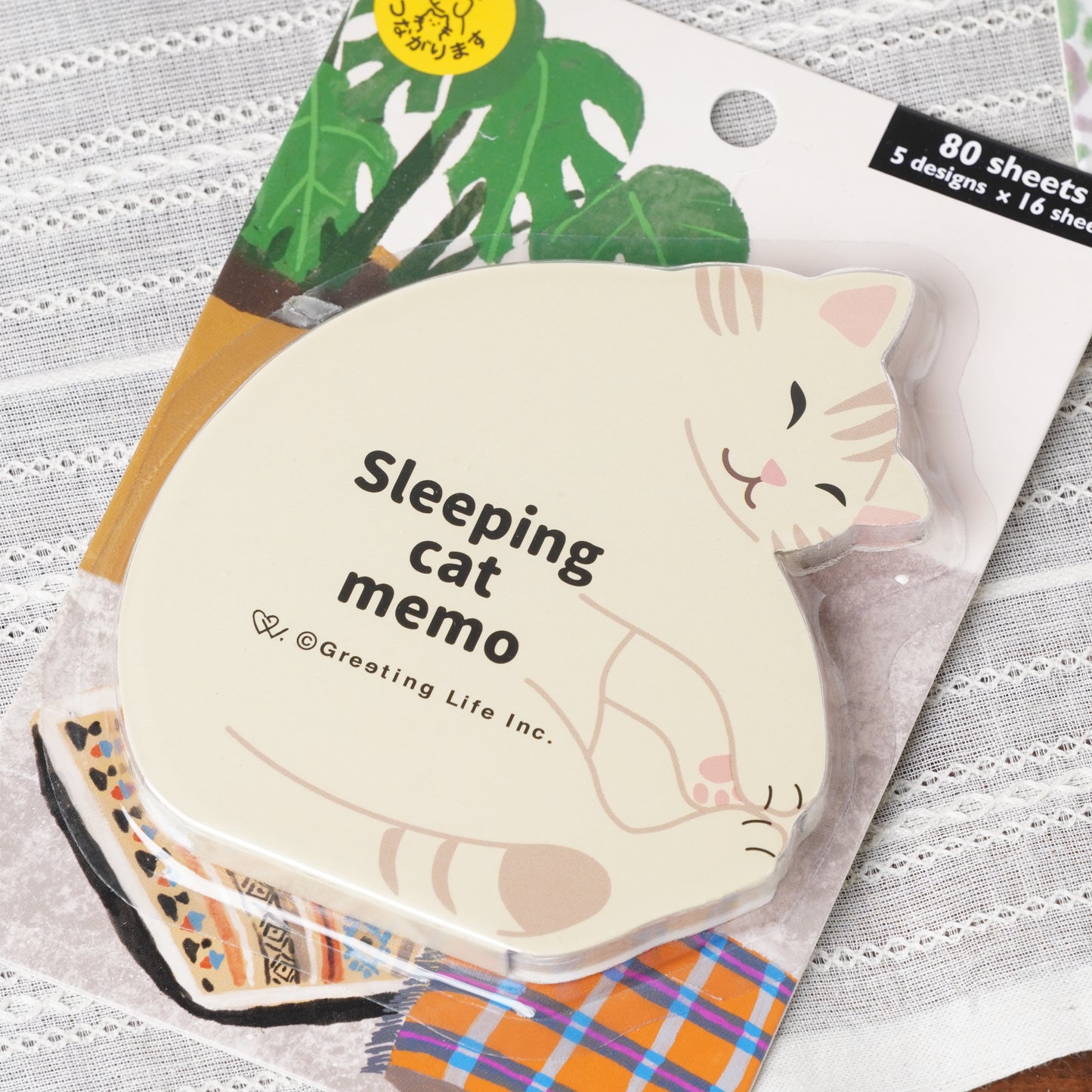 Diecut Memopad Sleeping Cat