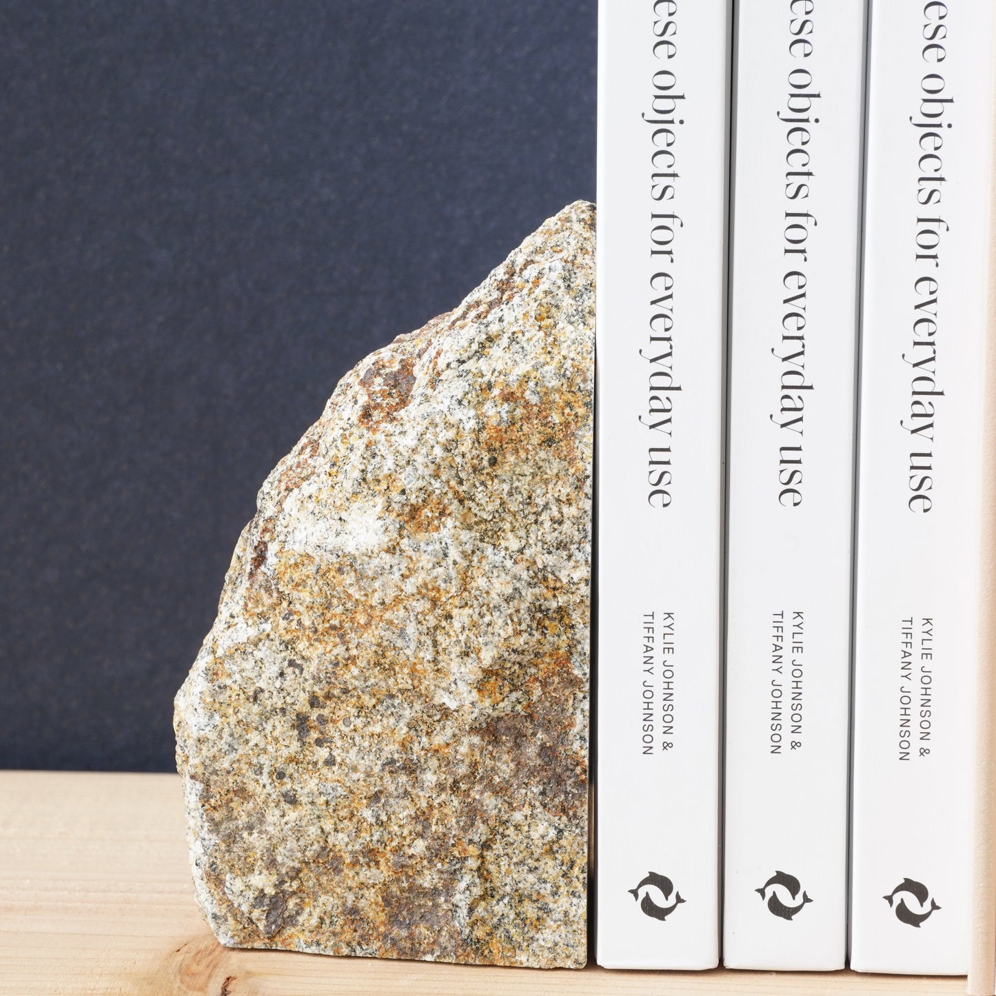 Japanese Stone Bookstand - Natural Rock Bookends by aji project