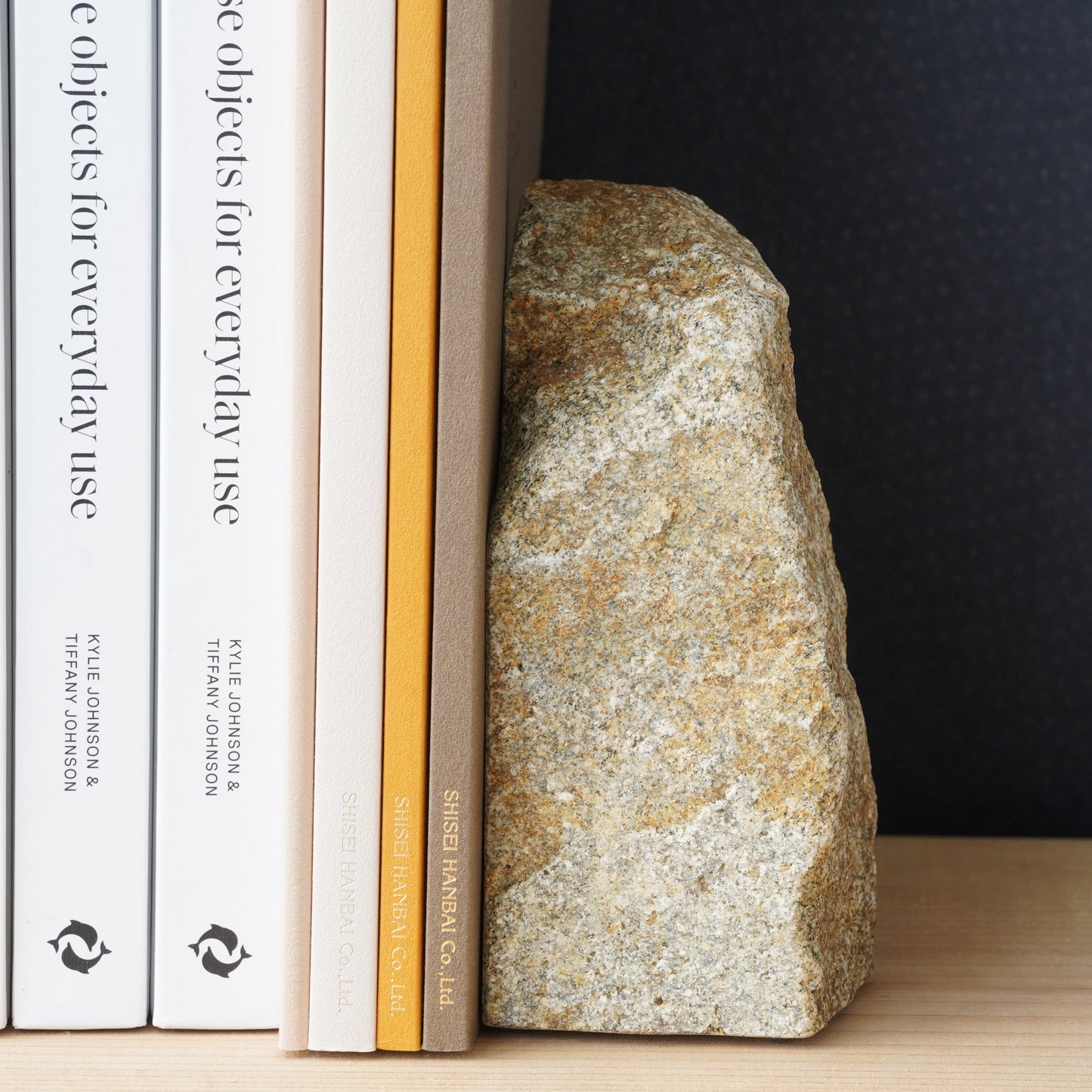 Japanese Stone Bookstand - Natural Rock Bookends by aji project