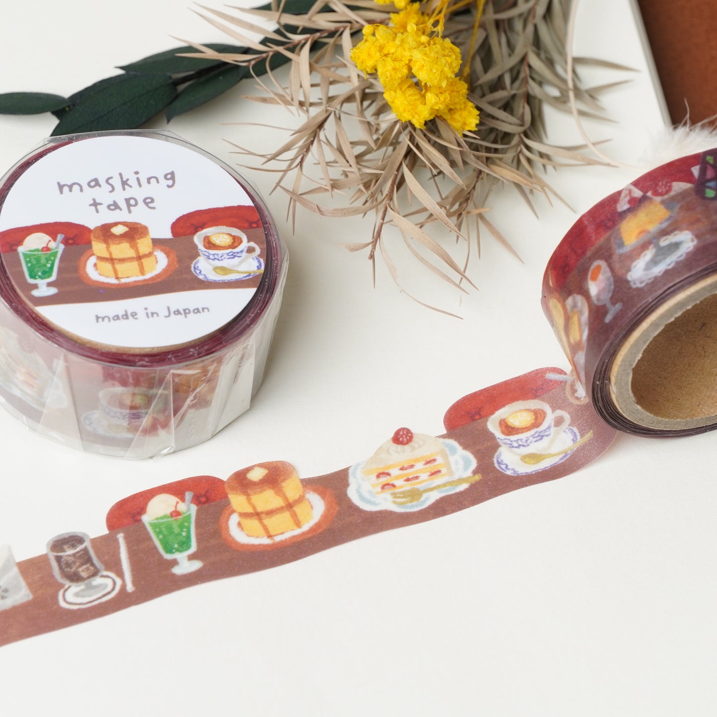 Diecut masking tape 18mm width cafe