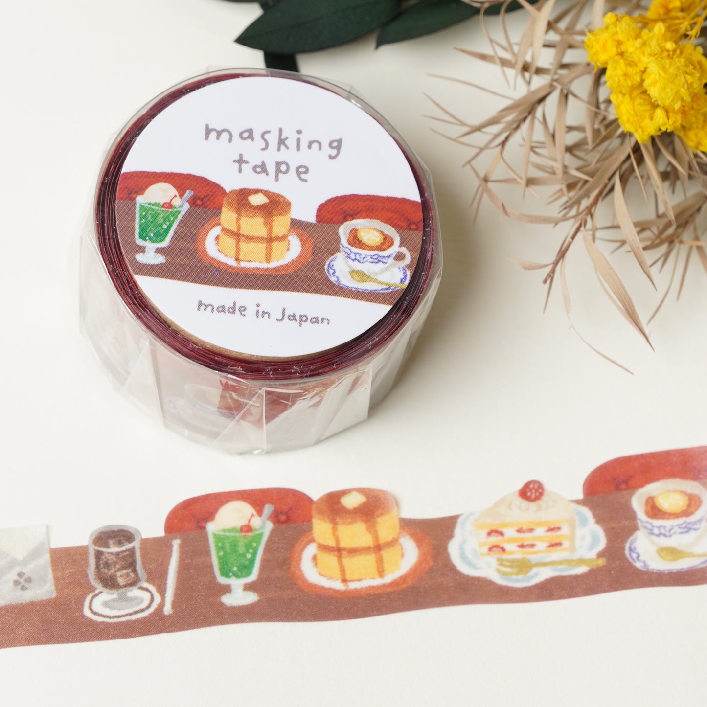 Diecut masking tape 18mm width cafe