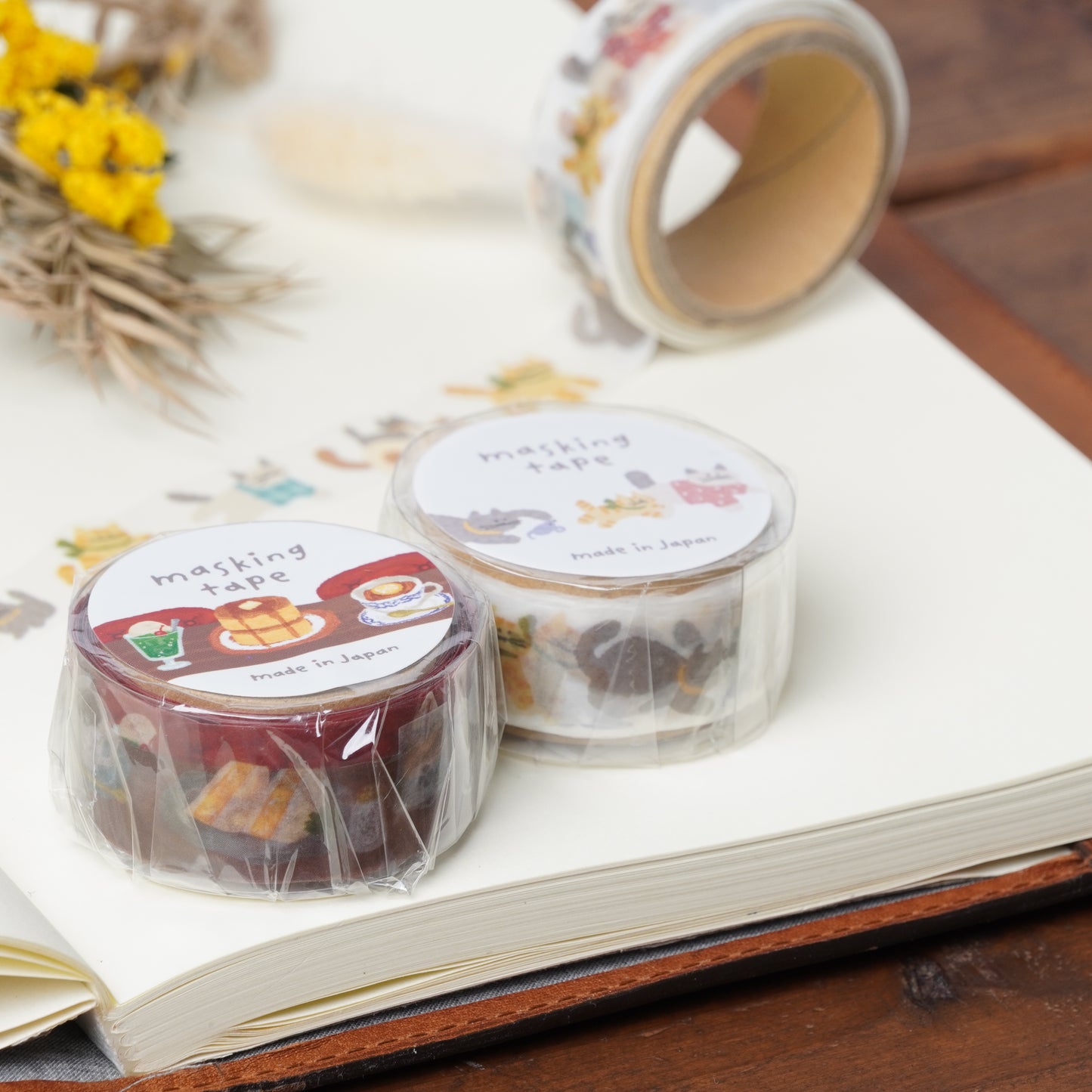 Diecut masking tape 18mm width cafe