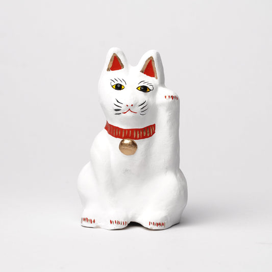 Yabase Clay Doll - Japanese Lucky Cat Maneki Neko Figurine Folk Art