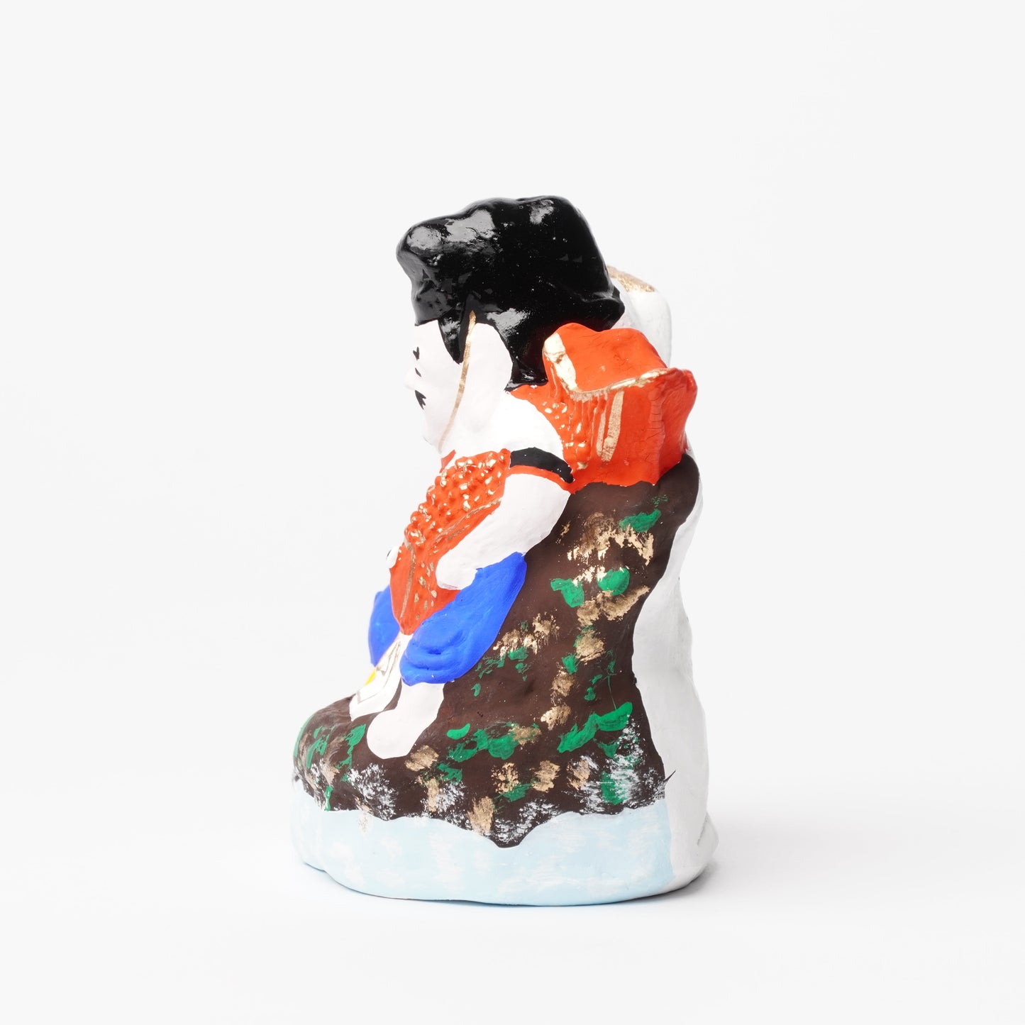 Yabase Clay Doll - Japanese Ebisu God of Fortune Figurine Folk Art