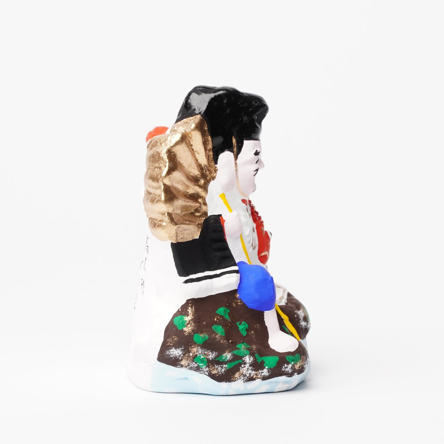 Yabase Clay Doll - Japanese Ebisu God of Fortune Figurine Folk Art