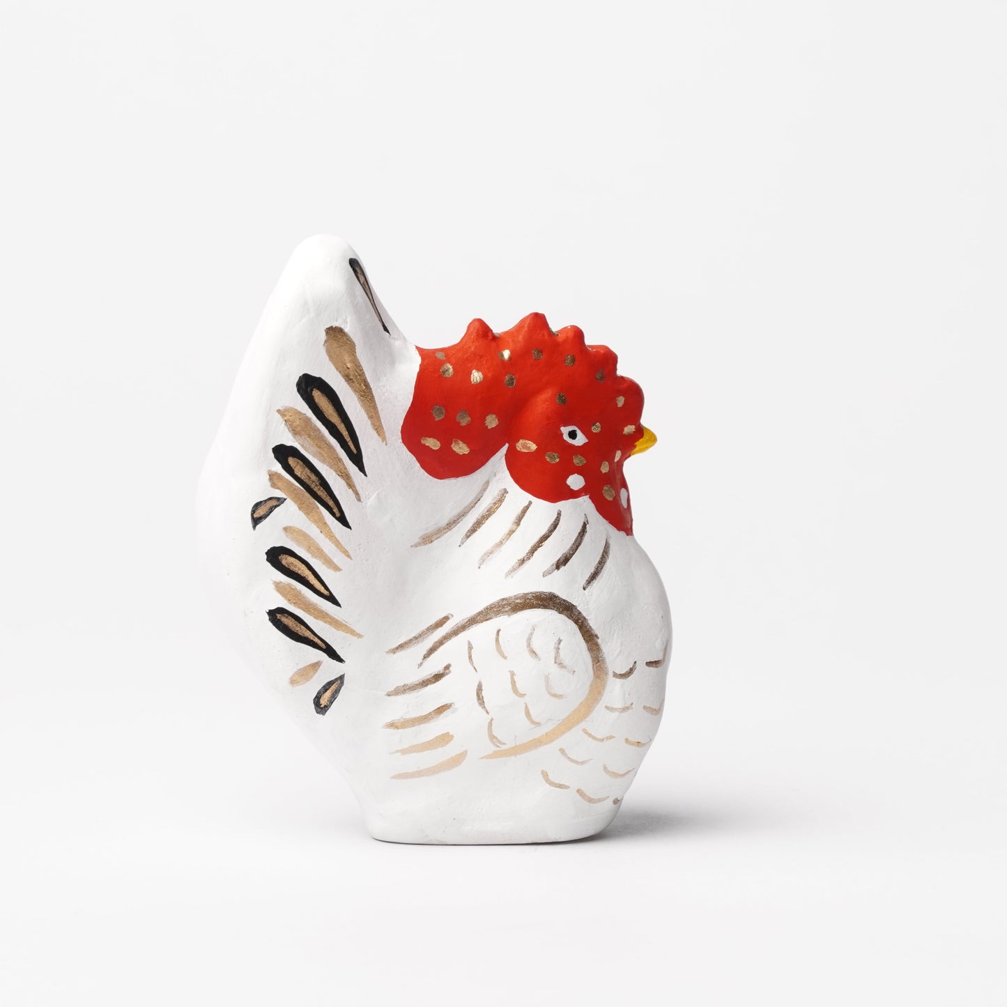 Yabase Clay Doll - Japanese Handmade Rooster Figurine Folk Art