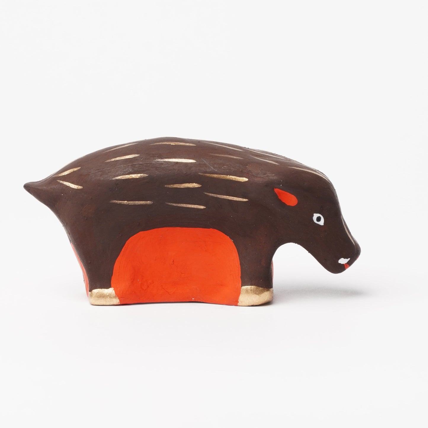 Yabase Clay Doll - Japanese Handmade Wild Boar Figurine Folk Art