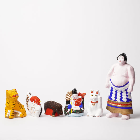 Yabase Clay Doll - Japanese Handmade Sumo Wrestler Figurine Folk Art