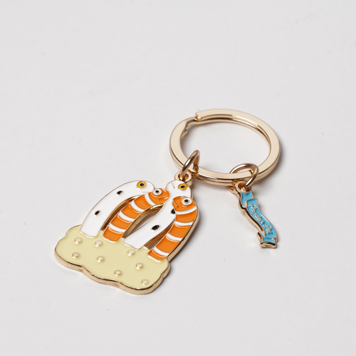 Animal Key Ring with Mini Charm Spotted Garden Eel
