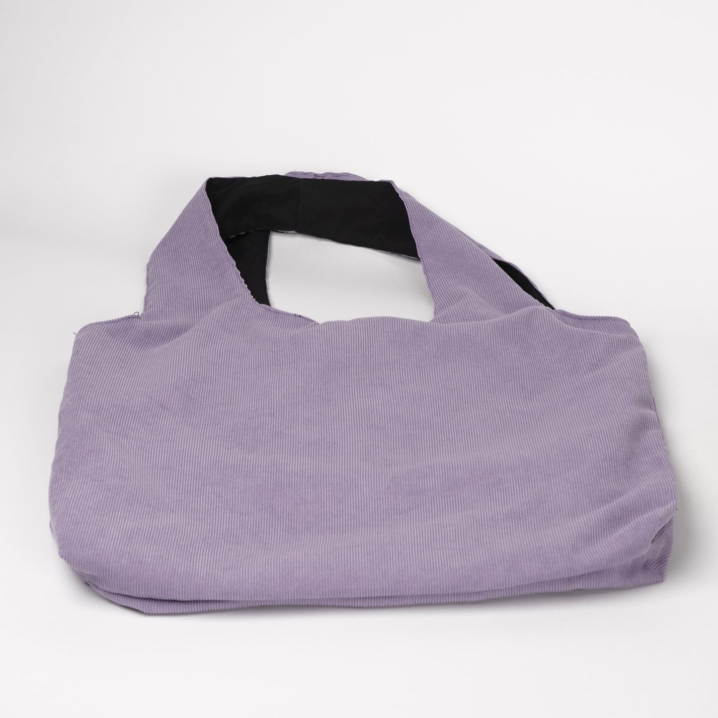 Cat embroidery tote bag corduroy bag H.Lavender