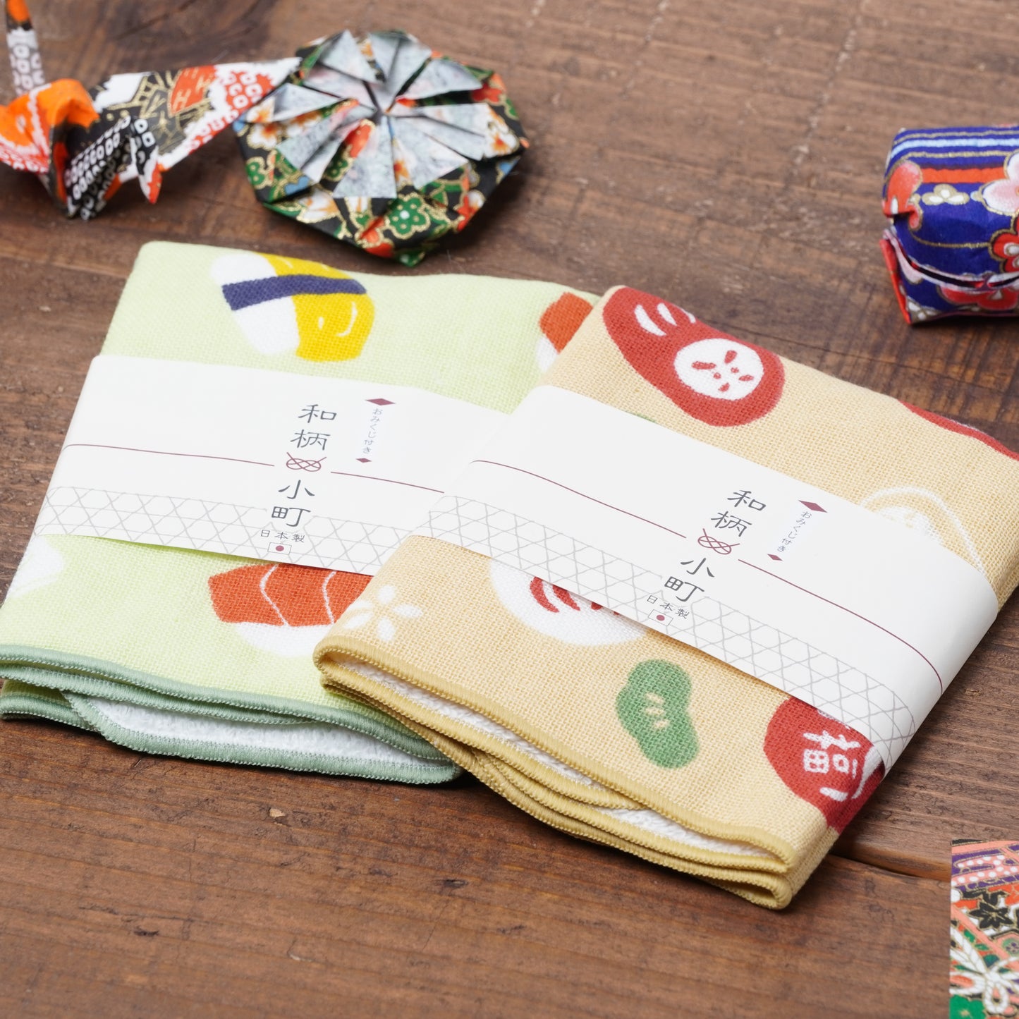 Japanese Wagara Pattern Handkerchief - Daruma