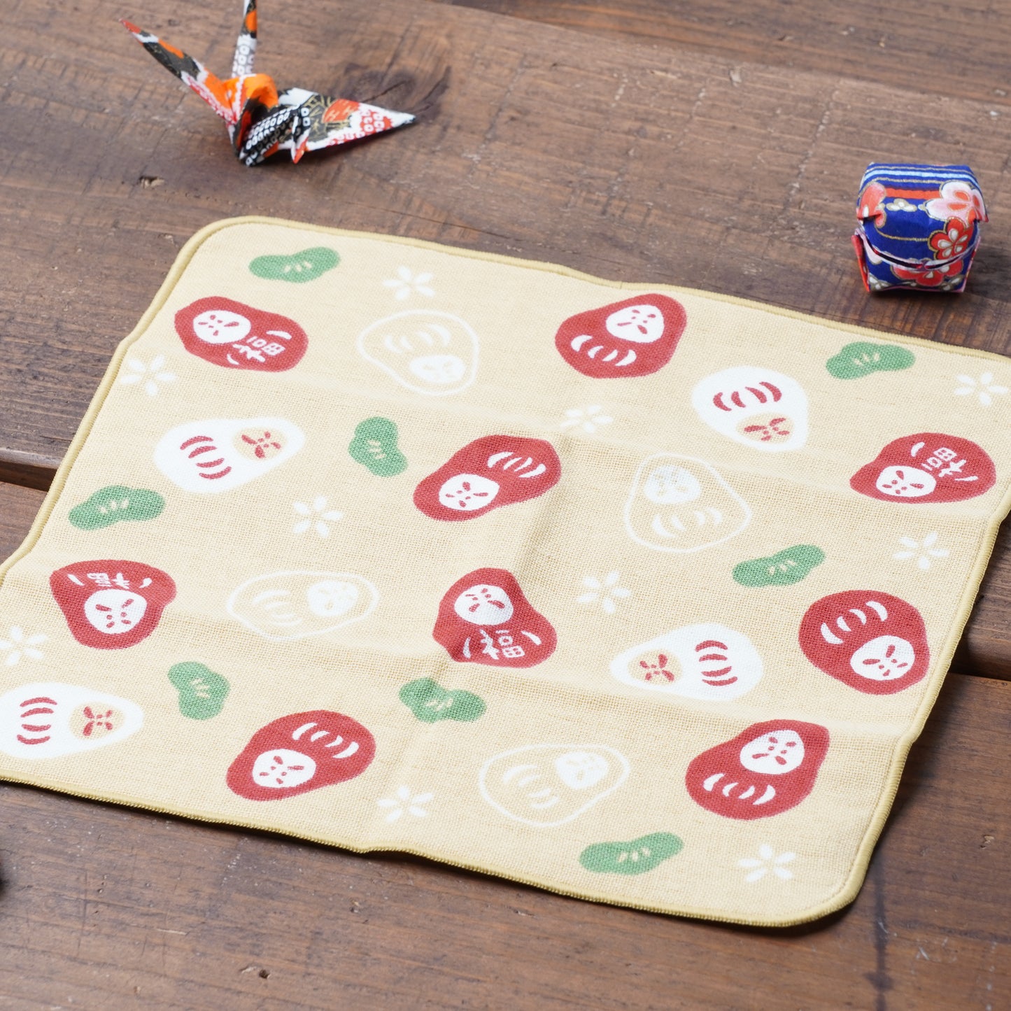 Japanese Wagara Pattern Handkerchief - Daruma