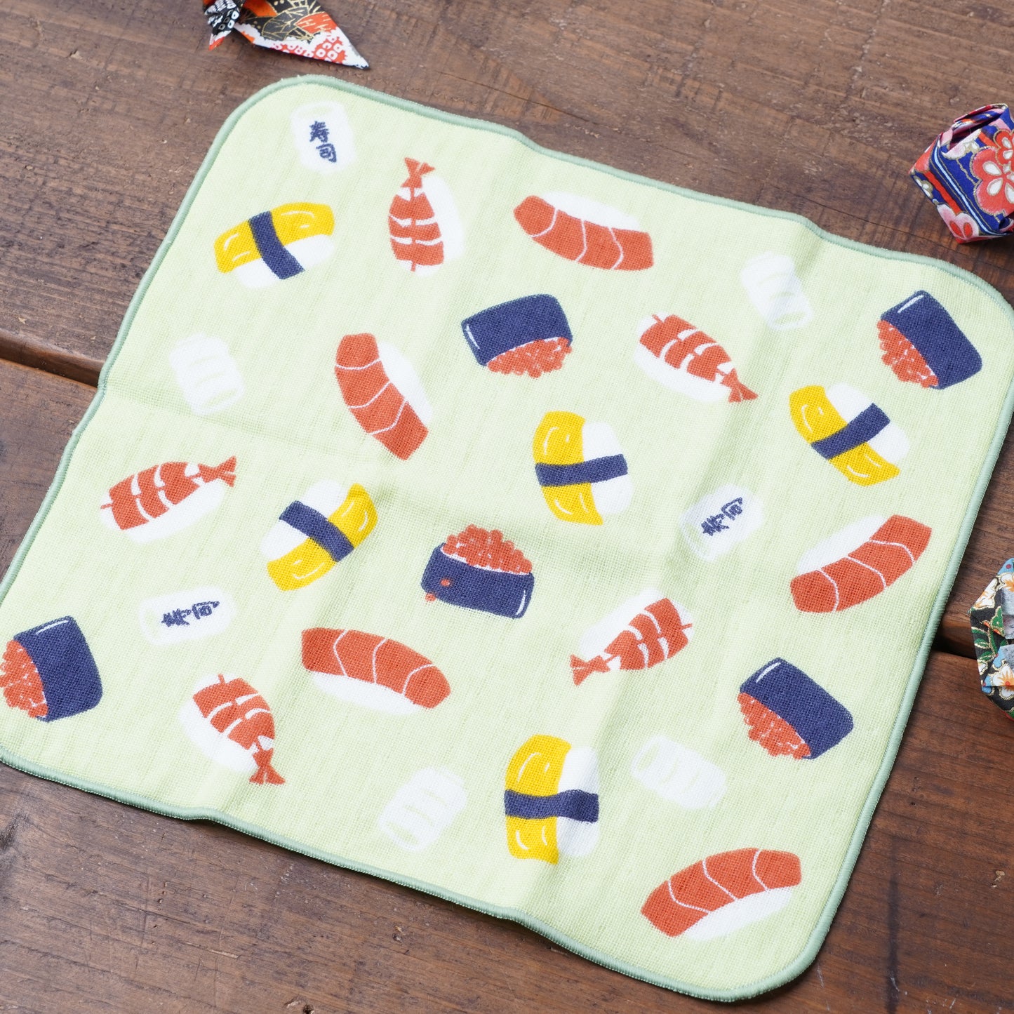 Japanese Wagara Pattern Handkerchief - Sushi