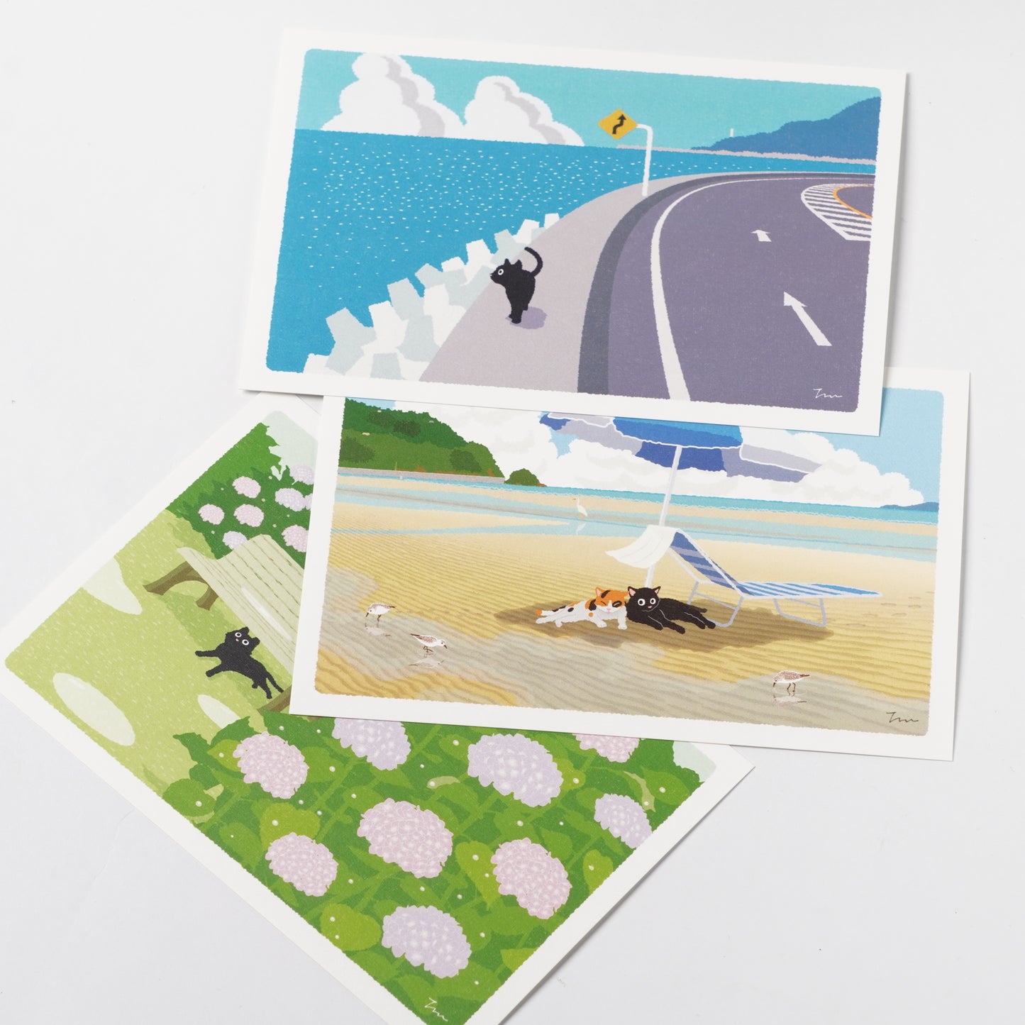 Summer Tabineko Postcard - By The Sea
