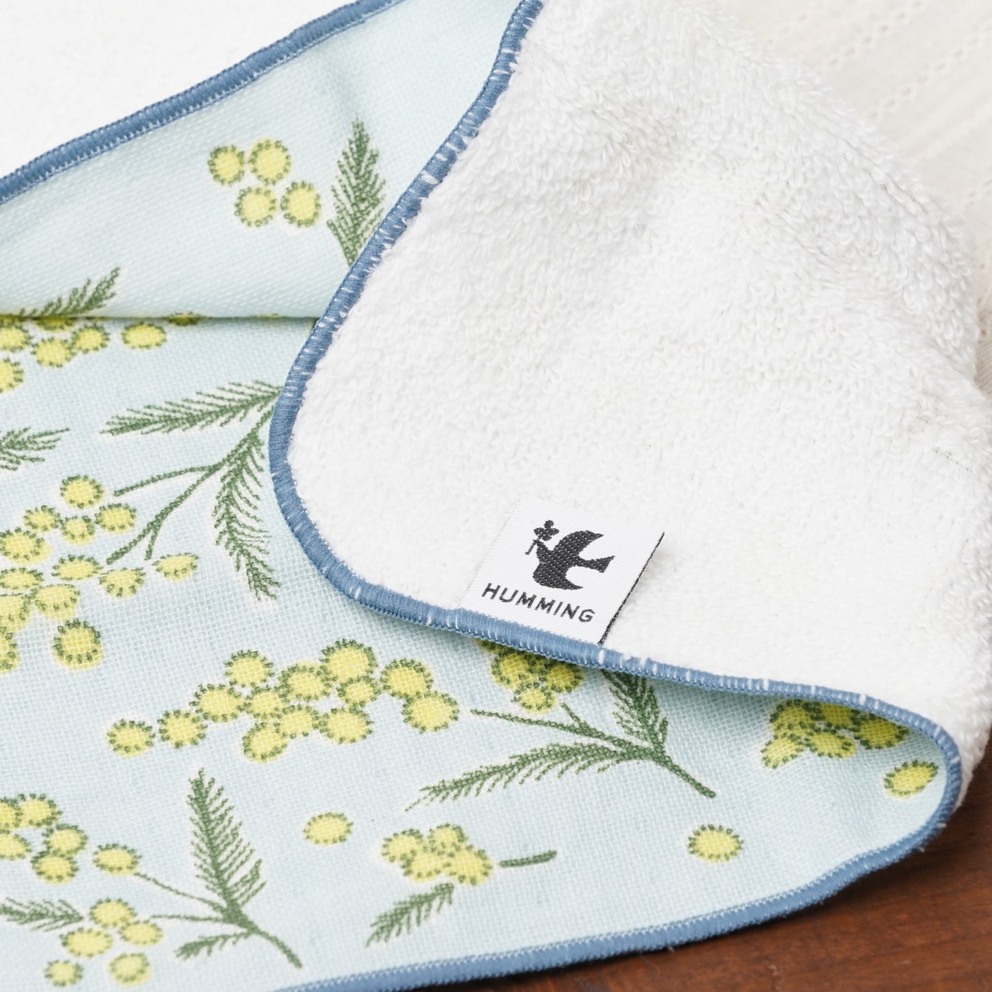 HUMMING Japanese Towel Handkerchief – Mimosa Pattern Mini Towel