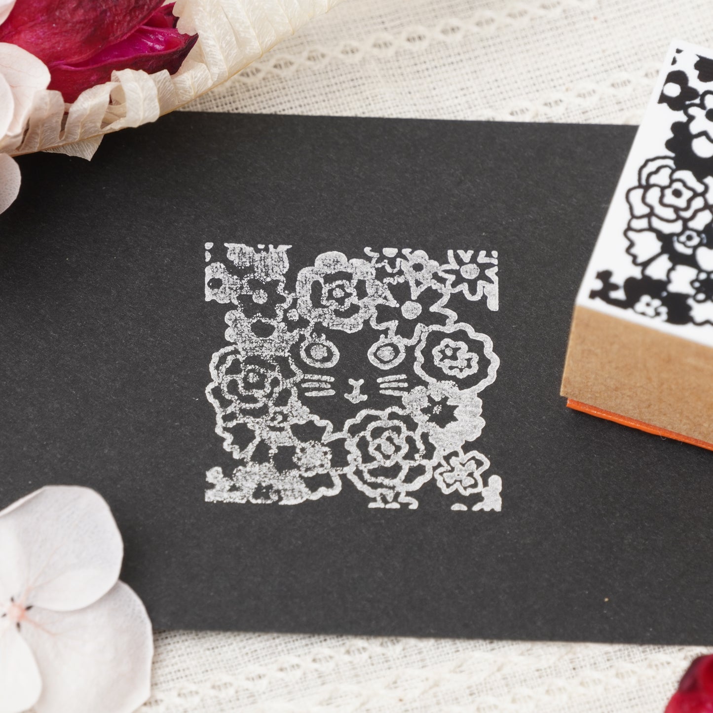Cat flower shop stamp