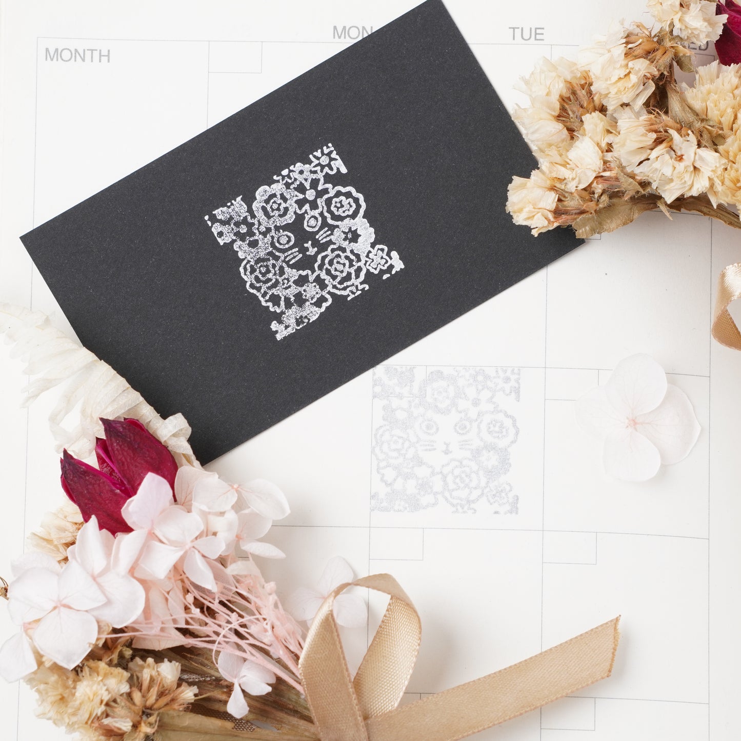 Cat flower shop stamp