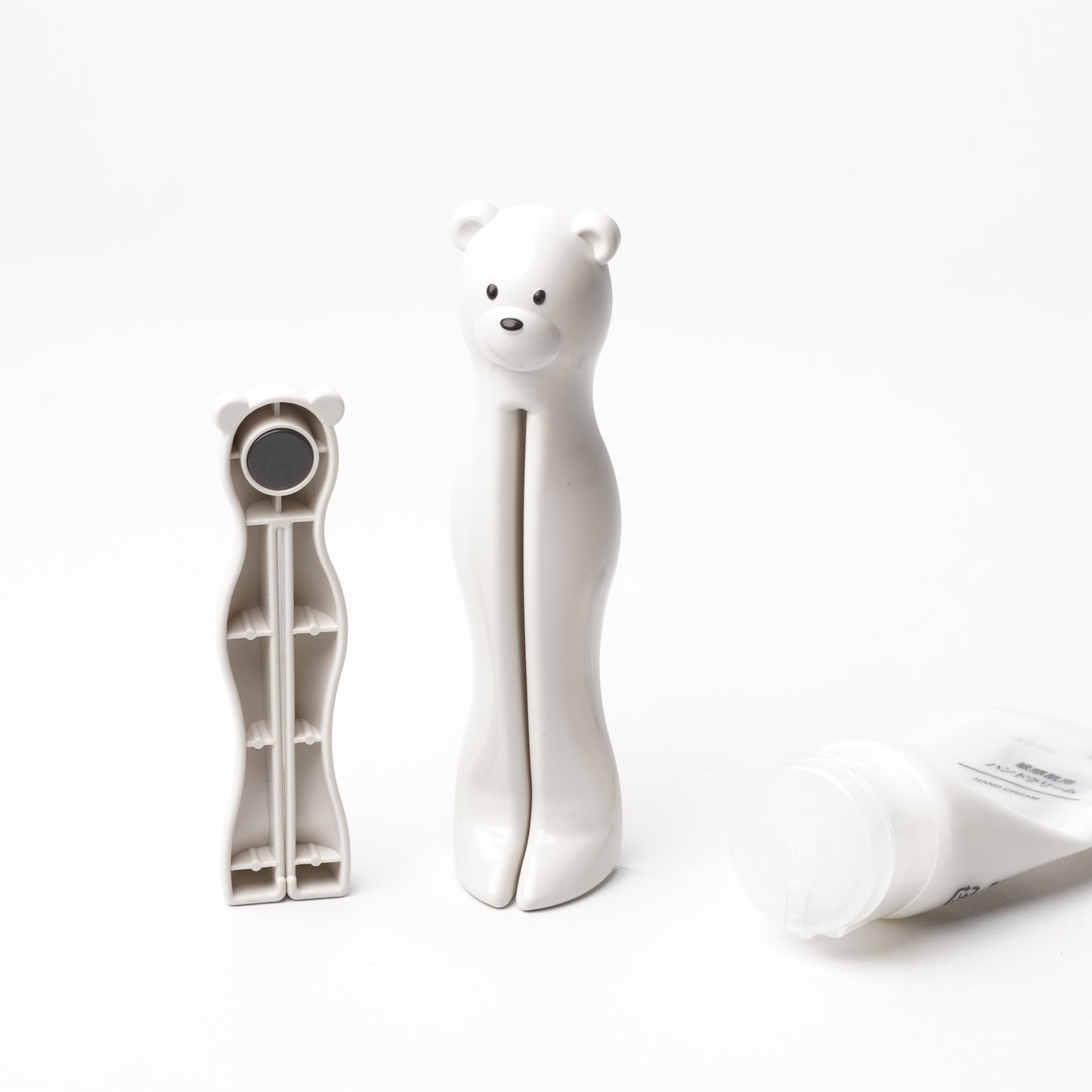 Bear Tube Squeezer Set White - Magnetic Tube Roller