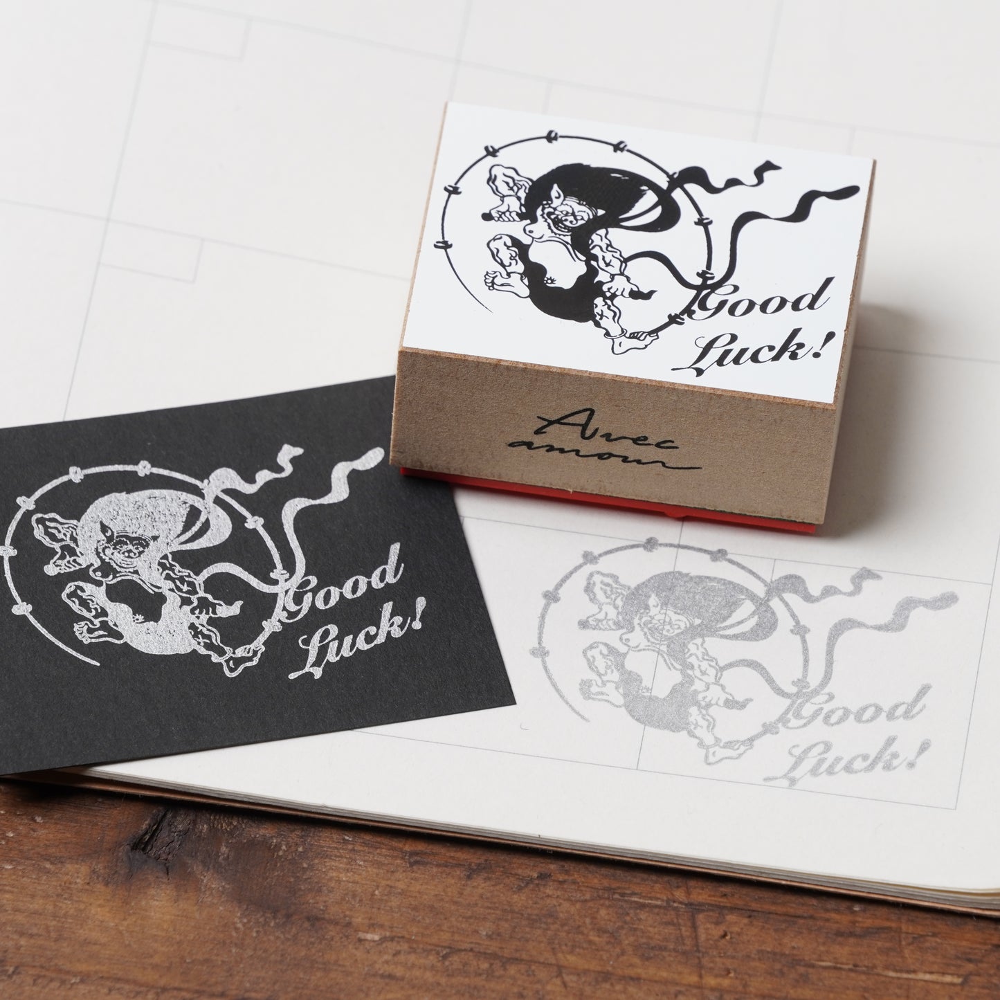 Famous Art Rubber Stamp – Japanese Paintings The god of thunder