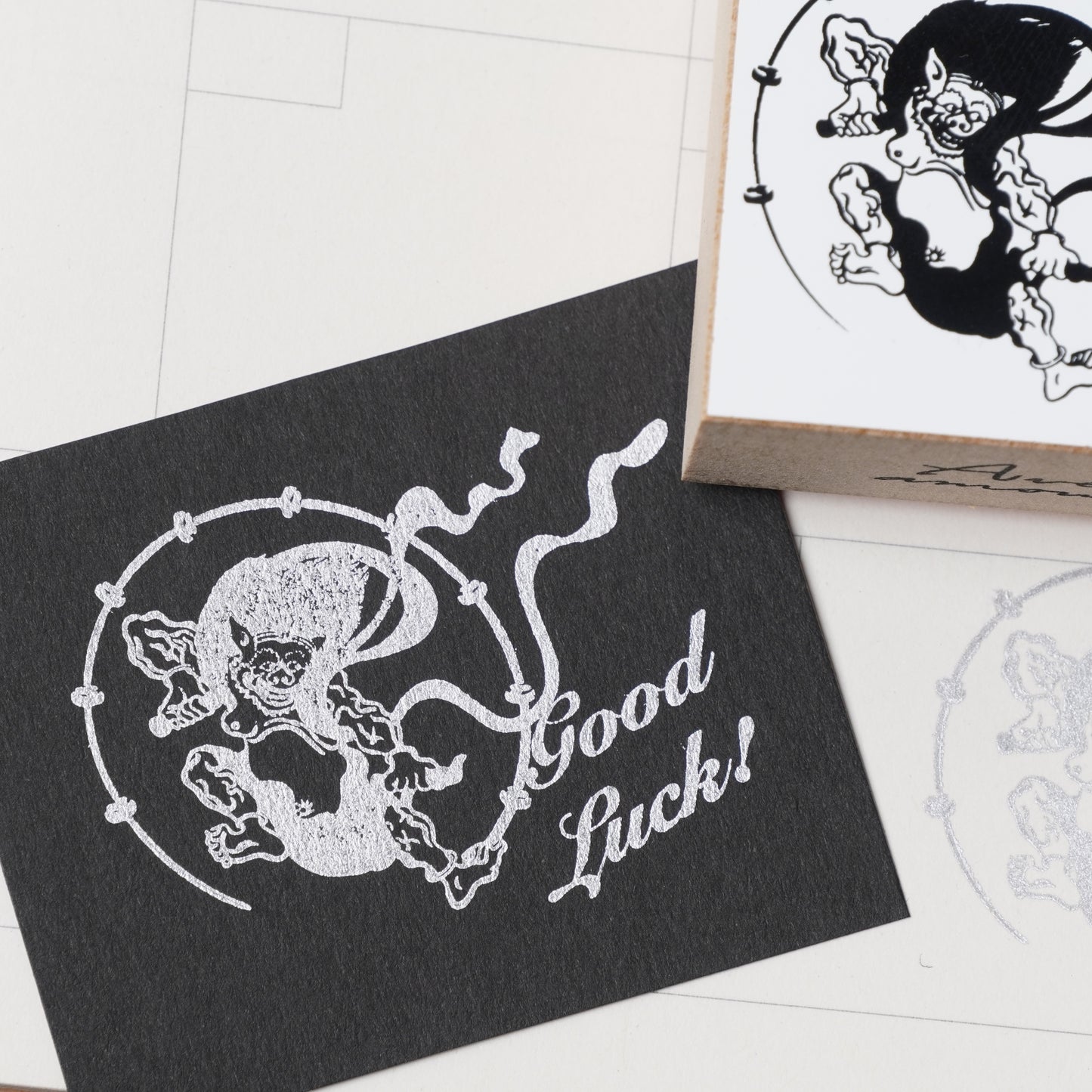 Famous Art Rubber Stamp – Japanese Paintings The god of thunder