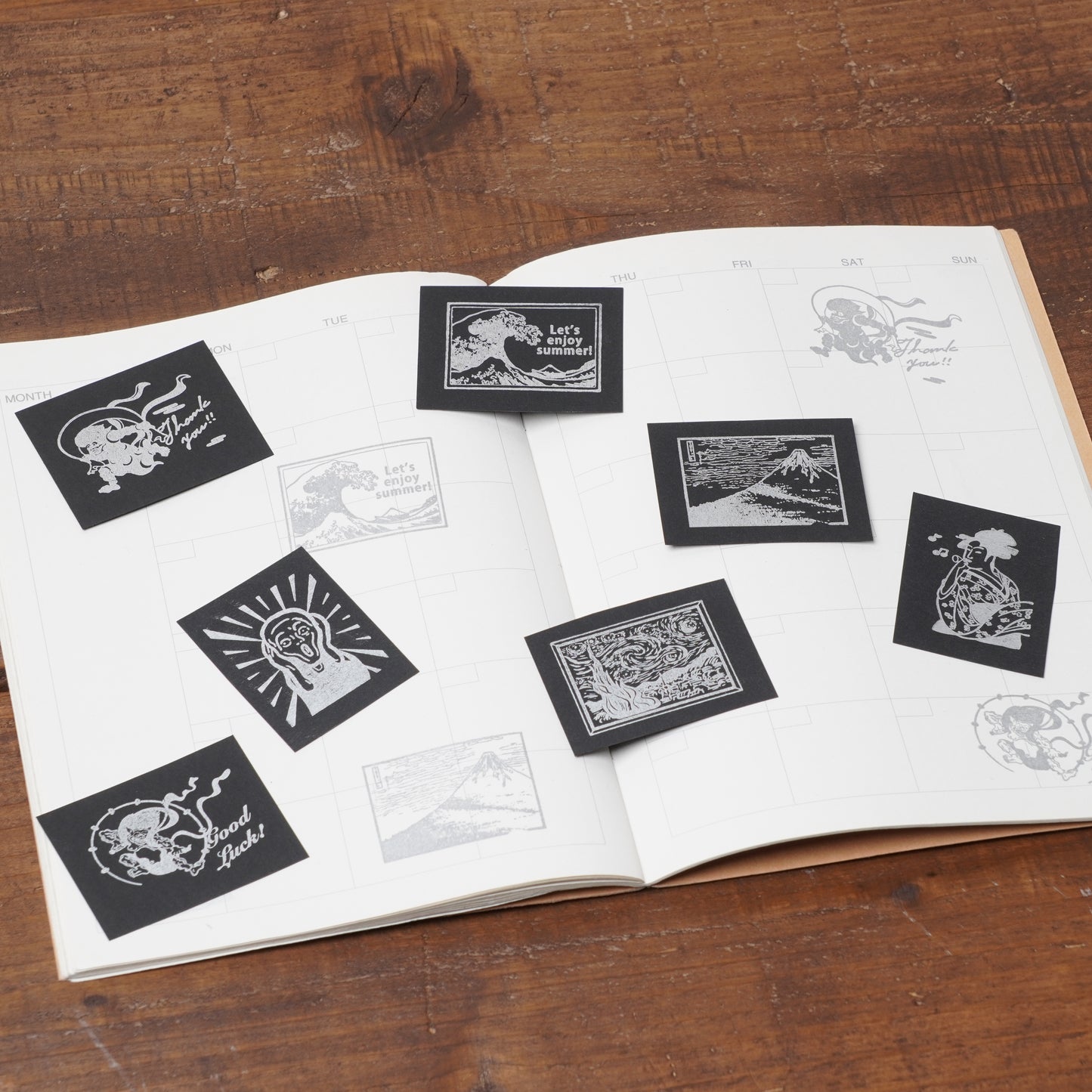Famous Art Rubber Stamp – Japanese Paintings The starry night stamp