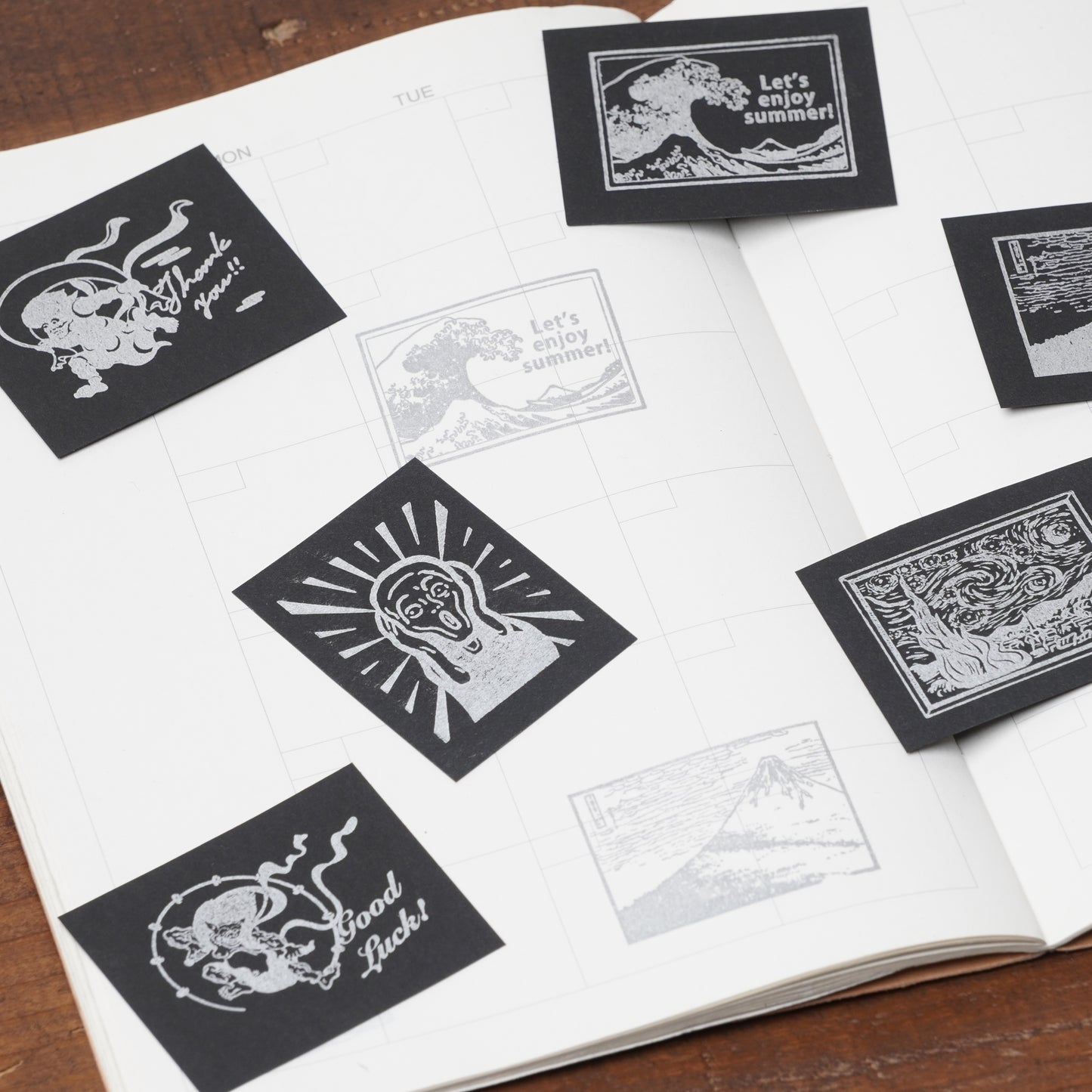 Famous Art Rubber Stamp – Japanese Paintings The starry night stamp
