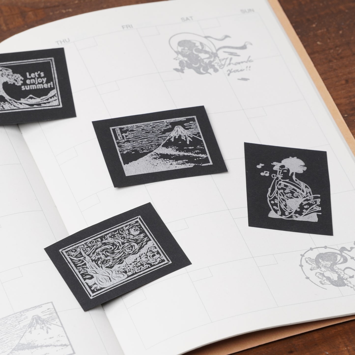 Famous Art Rubber Stamp – Japanese Paintings The god of thunder
