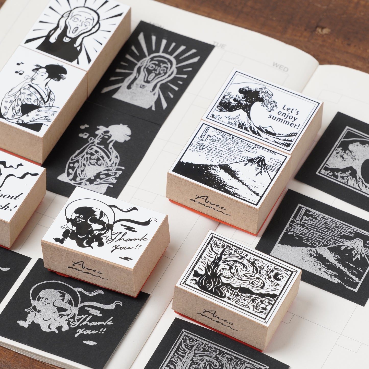 Famous Art Rubber Stamp – Japanese Paintings The god of thunder