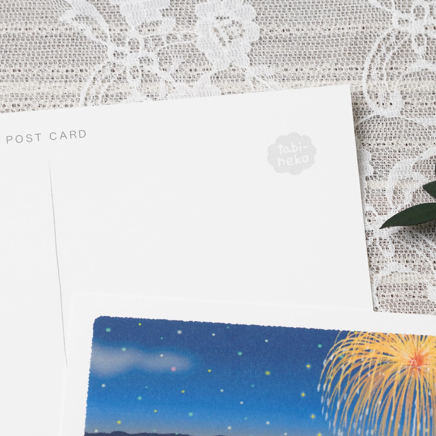 Summer Tabineko Postcard - Japanese Cat Traveling Series Fireworks